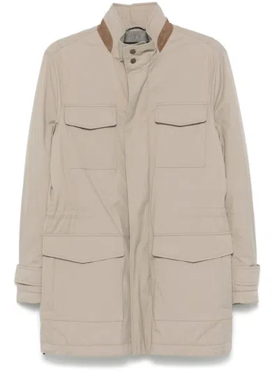 Kiton Padded Coat In Nude