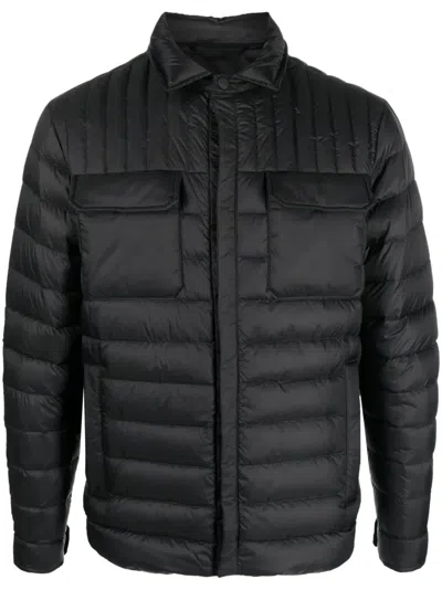 Kiton Padded Quilted Shirt Jacket In Black