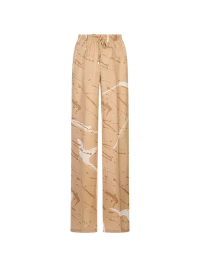 Kiton Paint-splatter Drawstring Trousers In Multi