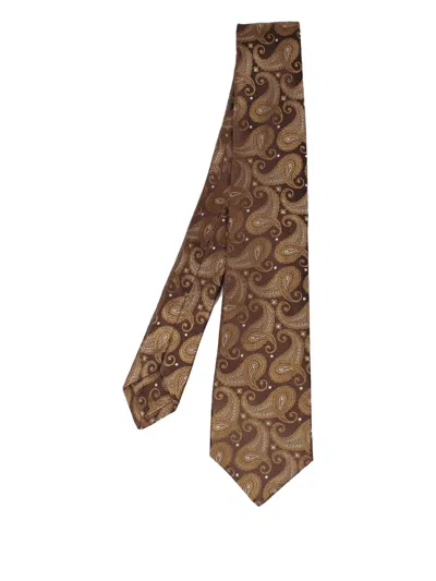 Kiton Paisley-pattern Tie In Brown