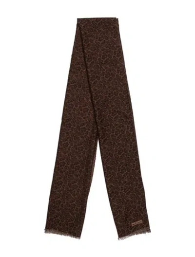 Pre-owned Kiton Paisley Print Scarf In Brown