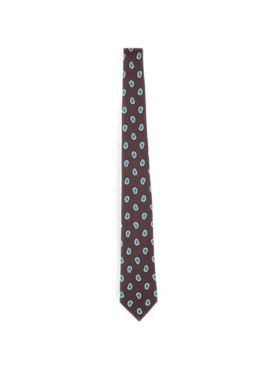 Kiton Paisley-pattern Tie In Brown