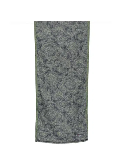 Kiton Paisley-print Frayed Scarf In White