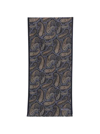 Kiton Paisley-print Fringed-edge Scarf In Multi