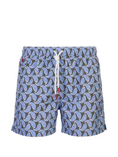 Kiton Paisley-print Swim Shorts In Multi