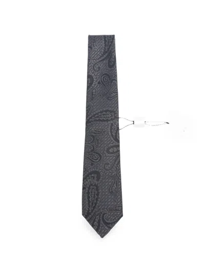 Kiton Paisley-print Tie In Gray