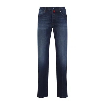 Kiton Tailored Blue Trousers In Cotton Blend