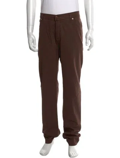 Pre-owned Kiton Pants In Brown