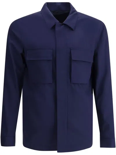 Kiton Patch-pocket Overshirt In Blue