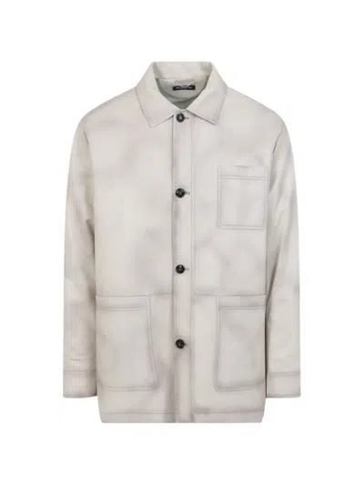 Kiton Lamb Leather Jacket Long Sleeves Pockets In Multi