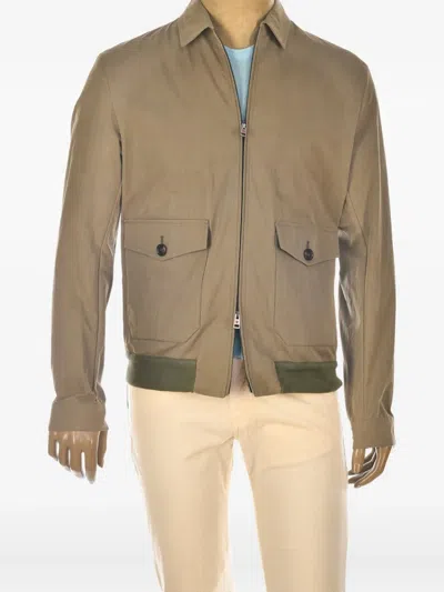 Kiton Patch-pockets Zip-up Jacket In Brown