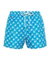 Kiton Swim Shorts Featuring Graphic Print And Drawstring In Blue