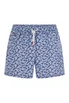 Kiton Patterned Beach Boxers In Blue