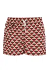 Kiton Patterned Beach Boxers In Red