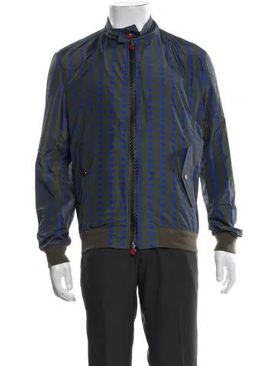 Pre-owned Kiton Patterned Bomber Jacket W/ Tags In Green