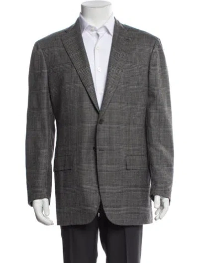 Pre-owned Kiton Patterned Cashmere Blazer In Gray