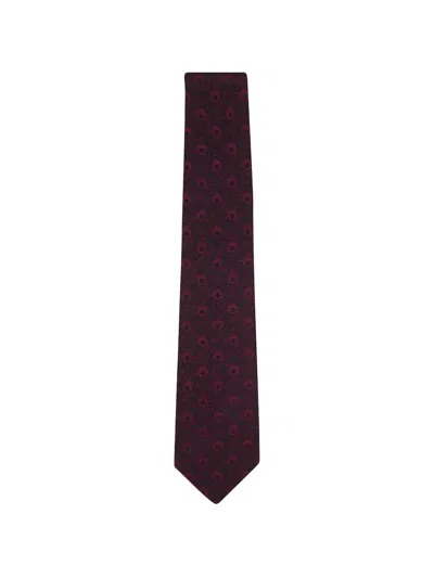 Kiton Patterned Jacquard Tie In Burgundy