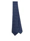 Kiton Patterned Silk Tie In Blue