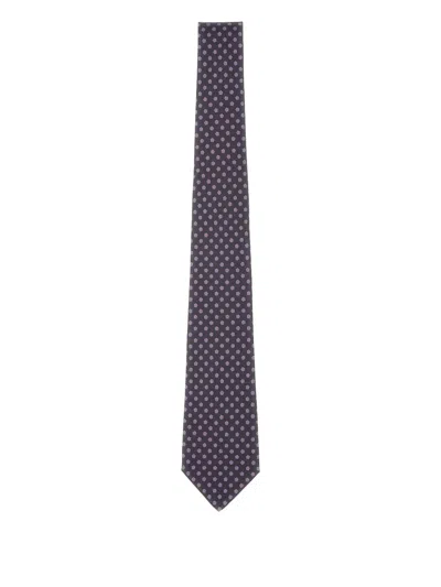 Kiton Patterned Silk Tie In Purple
