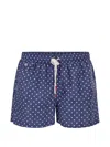 Kiton Patterned Swim Shorts In Blue