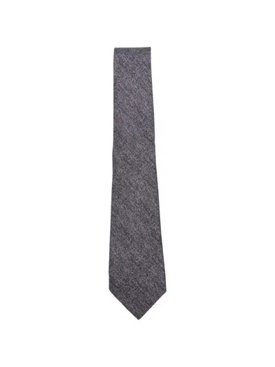 Kiton Patterned Tie In Gray