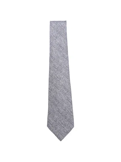 Kiton Patterned Tie In Gray