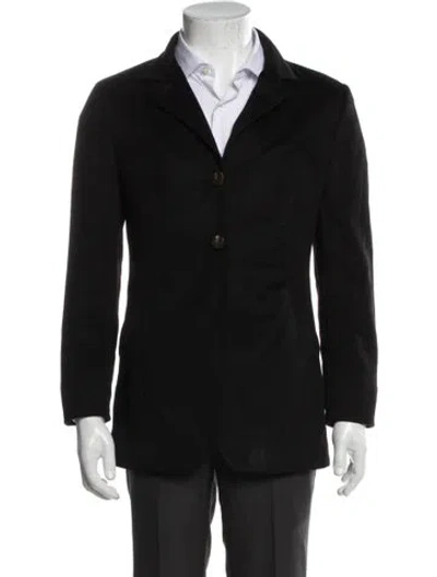 Pre-owned Kiton Peacoat In Gray