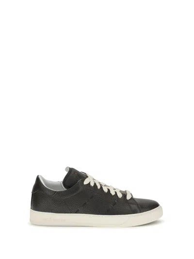 Kiton Pebbled Leather Sneaker In Gray