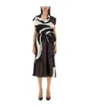 Kiton Cowl-neck Abstract Midi Dress In Brown