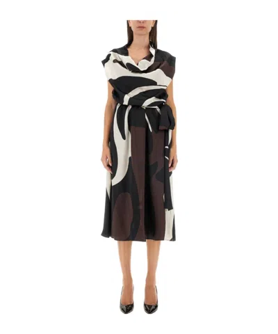 KITON KITON PRINTED ELEGANT MIDI DRESS