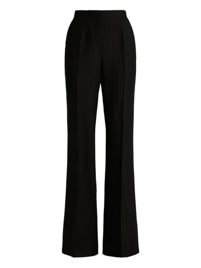 Kiton Pinstripe-print Pleated Trousers In Black