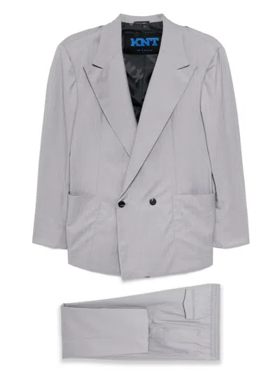Kiton Anzug Mit Nadelstreifen In Gray