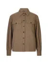 Kiton Pinstripe-pattern Flap-pocket Shirt In Brown