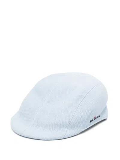 Kiton Piqué Weave Cap In Blue