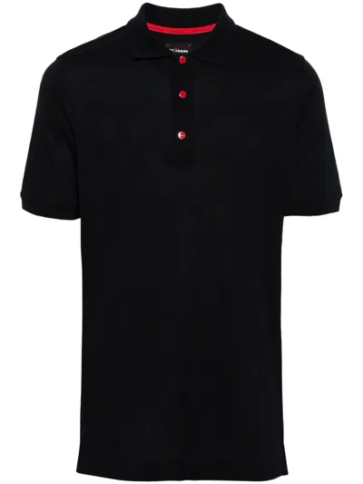Kiton Zip-fastening Cotton Polo Shirt In Blau
