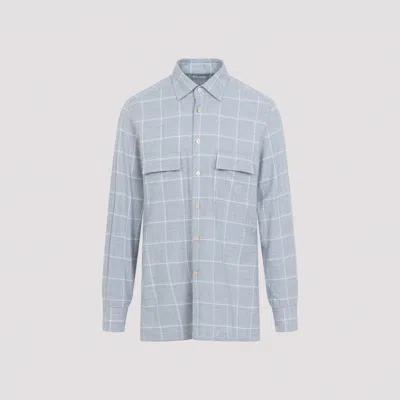 Kiton Plaid Button-up Shirt In Blue