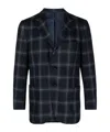 Kiton Plaid-check Single-breasted Blazer In Navy Blue/gray