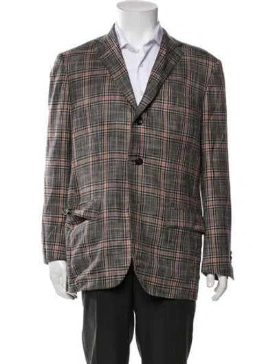 Pre-owned Kiton Plaid Print Blazer In Multicolor