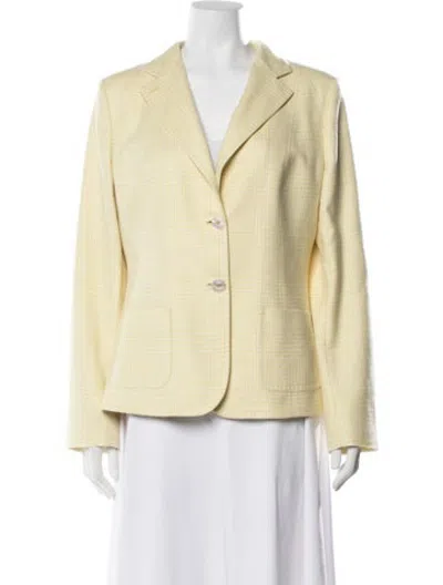 Pre-owned Kiton Plaid Print Blazer In Yellow