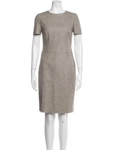 Pre-owned Kiton Plaid Print Knee-length Dress In Grey