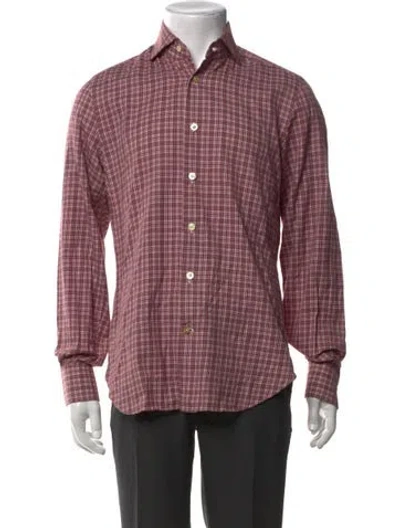 Pre-owned Kiton Plaid Print Long Sleeve Shirt In Multi