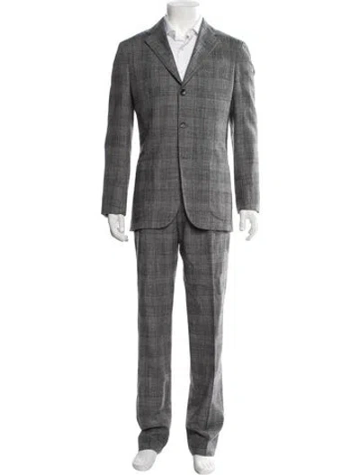 Pre-owned Kiton Plaid Print Two-piece Suit In Gray