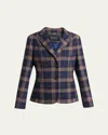 Kiton Plaid Single-breasted Blazer In Blue