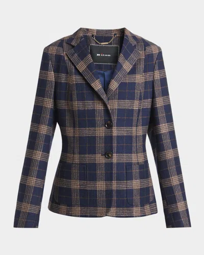 Kiton Plaid Single-breasted Blazer In Multi
