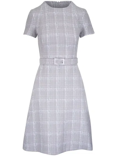 Kiton Plaid Tweed Dress In Grey