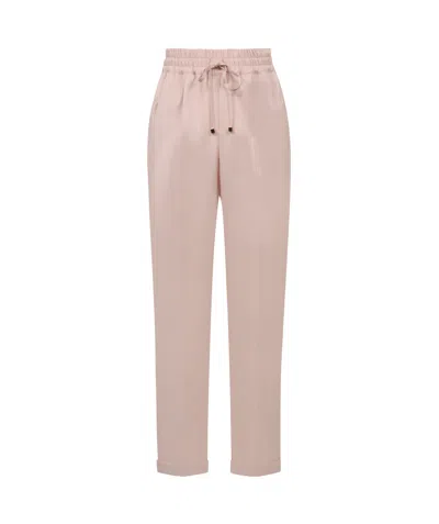 Kiton Pleated Drawstring Casual Pants In Nude