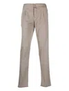 Kiton Trousers Featuring Front Pleats And Belt Loops In Gray