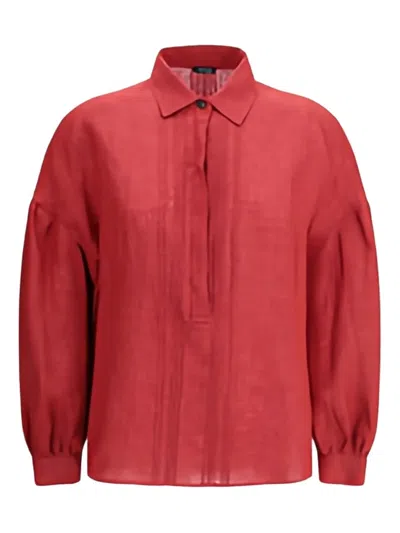 KITON PLEATED-FRONT LINEN SHIRT