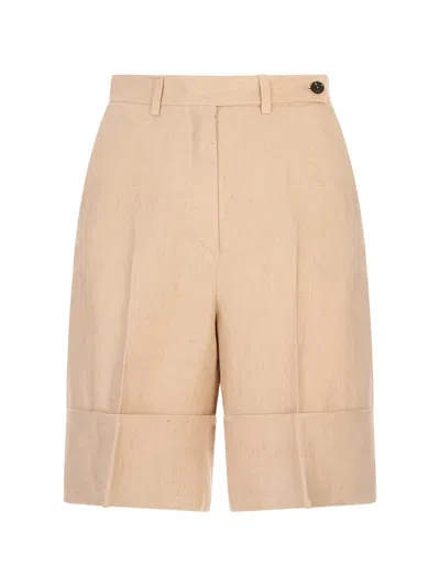 Kiton Pleated Knee-length Shorts In Neutral