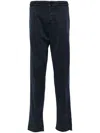 Kiton Pleated Tapered-leg Trousers In Blue